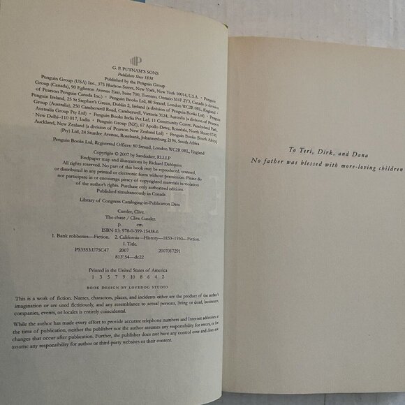 The Chase An Isaac Bell AdventureHardcover By Clive Cussler 2007 Hardcover Book - Picture 4 of 7